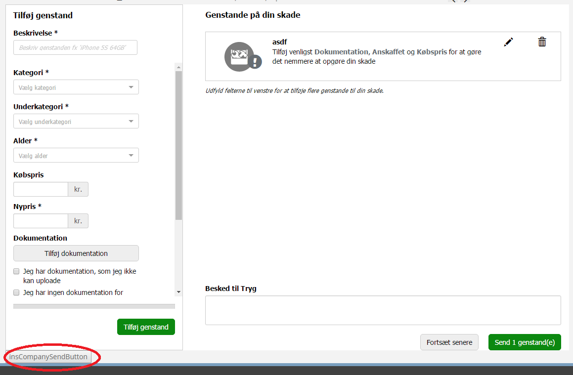 External Submit button