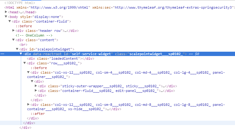 widget css scope