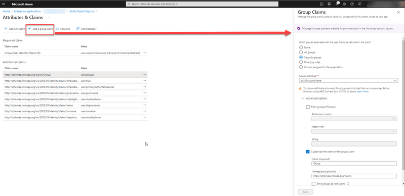 Group claim mappings