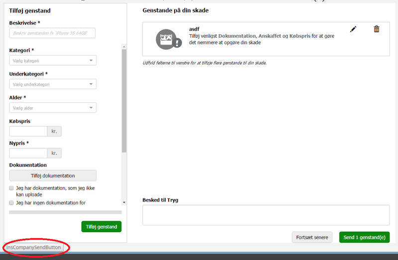 External Submit button